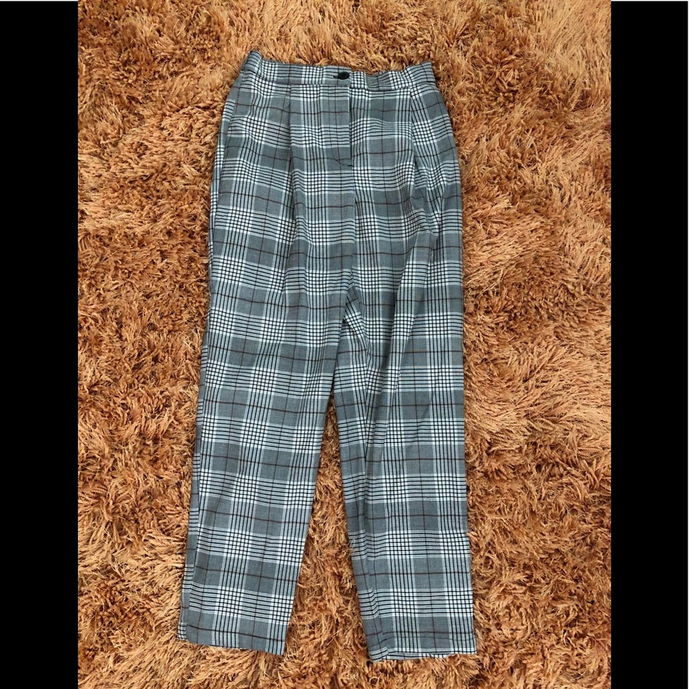 💖H&M Plaid High Waisted Trousers